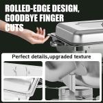 4 Pack Chafing Dishes Buffet Set 9QT, Food Warmer for Parties Buffet, 4 Full Size Chafing Pans, Chafers and Buffets Warmers Sets for Parties, Catering Supplies, Banquets, Weddings