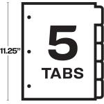 Avery 5-Tab Sheet Protector Dividers, Easy Print & Apply Clear Labels, Index Maker, White Tabs, 1 Set (75500)