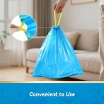 300 Count 15 Micron Extra Thick 4 Gallon Drawstring Small Trash Bags, Sturdy & Tear-Resistant Small Garbage Bags for Bathroom, Office, Bedroom & Kitchen