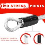 1/8inch Stainless Steel Security Cable 4/6/10/15FT Luggage Lock Safety Cable Wire Flexible Steel Cable Security Wire Rope with Double Loop (2 Pack)