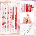 Sabary 18 Pcs Stationery Set, 12 Aesthetic Pens & 6 Sticky Notes, Christmas Gifts for Baby Shower Party, Cute Office School Supplies, Gifts for Women Students Nurses Teachers(Strawberry)