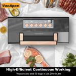 5.0 Precision Food Vacuum Sealer Machine, Commercial Full Automatic Vacuum Sealer Machine, Deluxe Powerful Vacuum Sealing System, Double Heat Seal, Built-in Cutter&Storage, 2 Bag Rolls&Hose,Sous Vide