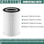 P200S/G200S Filter Replcement, Compatible with G200S/G200 and P200S/P200 Pro Air Purifier, 3-in-1 H13 True HEPA and Pre-Filter, 2 Pack