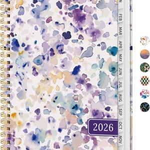 2026 Planner, Weekly and Monthly Calendar Planner for Women, Jan 2026 - Dec 2026, Hardcover Planning Agenda book with Tabs, Spiral Bound, Inner Pocket, Perfect for School Office Supplies, 6.3" x 8.5"