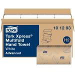 Tork Xpress Soft Multifold Hand Towel White with Grey Leaf Print, Absorbent, 189 Towels Per Pack, 16 Packs, Fits H2 Towel Dispensers
