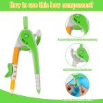 Zonon 60 Pcs Student Math Geometry Compass Tool Classroom Set Bulk 6 Inch Bright Colored Plastic Drawing Compass with Pencils Back to School Supplies for School Home Office