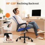 BestOffice Office Chair Ergonomic Cheap Desk Chair Mesh Computer Chair Lumbar Support Modern Executive justable Stool Rolling Swivel Chair for Back Pain (Blue)
