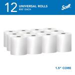 Scott Professional Essential Universal Hard Roll Paper Towels, Bulk (01040), Hardwound 1.5' Core, Absorbency Pockets, White (12 Rolls at 800' Each, 9,600'/Case)