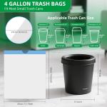 Drawstring 4 Gallon Trash Bag 51 Counts, Tear-Free & Leakproof Small Trash Bags, Unscented Small Garbage Bags, 15 Liter Mini Wastebasket can Liners for Bathroom Bedroom Office