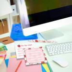 Sabary 18 Pcs Stationery Set, 12 Aesthetic Pens & 6 Sticky Notes, Christmas Gifts for Baby Shower Party, Cute Office School Supplies, Gifts for Women Students Nurses Teachers(Strawberry)