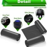 Dog Waste Bags for 15L Dog Poop Trash Can, 5 Pack Rolls Totaling 100 Bags, Black, Unscented