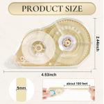 100 Feet Long Beige Correction Tape, Smooth Glide, No Residue, Quick Dry, Perfect for School, Office Supplies, Crafting, Note Taking, Journaling (2 Pack)