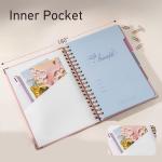 Yoment Hardcover Spiral Notebooks for Work School, B5 Journal Notebook with Tabs Dividers, Multi 5 Subject Notebook College Ruled, 240 Pages Lined Journal for Women, Pink