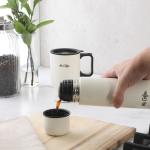 Mr. Coffee 4-Piece Insulated Drinkware Set — Stainless Steel Thermos, Travel Mug with Handle, Cup & Lid for Hot & Cold Drinks - Linen White