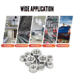 MroMax 10#-24 K-Lock Nuts, Silver 304 Stainless Steel Keps Lock Nuts for Hardware Fastening Accessories in Machinery, Furniture, Electrical Appliances, 100Pcs