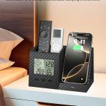 Multifunctional Pen Holder and Organizer for Desk with Wireless Charger, Digital Indoor Thermometer and Humidity Gauge, Home Office Organizers and Storage (Battery Included)