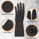 Beieverluck 10 Pairs Chemical Resistant Gloves Large Rubber Cleaning Gloves Heavy Duty Dishwashing Gloves Protective Safety Work Gloves, Medium