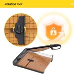 12'' Wood Guillotine Paper Cutter, Heavy Duty Wood Base Paper Trimmer with 32 Sheets Capacity Paper Cutting Board for Classroom, Crafting, Cardstock, Art Projects