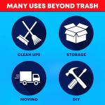 Tasker 65 Gallon Trash Bags Heavy Duty | 120 Count | Extra Large 64 Gallon Trash Bags for Toter | Garbage Bag 65 Gallon Trash Can Liners