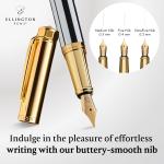 Ellington Pens Luxury Fountain Pen Set - Smooth Medium Nib- Includes 3 Ink Cartridges, Refillable Ink Converter, Gift Box- Fountain Pens For Writing, Calligraphy, Journaling, Sketching (Master Chopin)