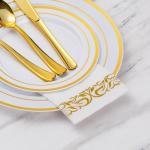 Goodluck 200-Pack Linen-Feel Disposable Guest Towels – Soft and Absorbent Paper Hand Towels for Bathroom or Kitchen – Elegant White Napkins with Gold Design for Parties, Weddings, Dinners Events