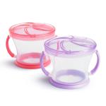 Munchkin Snack Catcher Toddler Snack Cups, No Spill, 2 Pack, Pink/Purple
