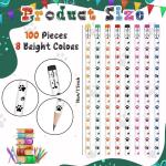 100 Pcs Paw Print Pencils Paw Kids Patrol Pencils Wooden Writing Novelty with Erasers Doggy Party Favors Prizes School Supplies for Kids, 8 Colors