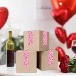 Whaline Valentine's Day Packing Tape 100 Yard Pink Red Love Heart Sticky Wrapping Tape Waterproof Shipping Tape for DIY Crafts Small Business Sealing Boxes Mail Boxes Supplies