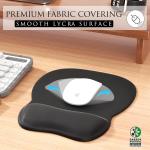 MROCO Ergonomic Mouse P with Gel Wrist Rest, Smooth Wrist Support Surface, Non-Slip PU Base for Pain Relief, Comfortable Mousep for Computer, Laptop, Office & Home, 9.4 x 8.1 in, Black