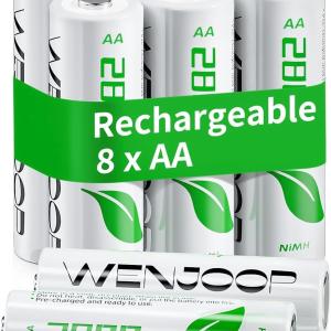 Rechargeable AA Batteries 8Pack, 2800mAh High-Capacity, NiMH, Double A Battery, Long-Lasting, AA Rechargeable Batteries for Household and Office Devices, Pre-Charged - 1.2V Low Self Discharge