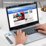 【Upgre】 USB C/USB Hub, BERLAT Aluminum 7 in 1 USB C & USB Hub with USB 3.0, USB 2.0 Ports for PC/Laptops/MacBook Pro/Air/iMac/iP and More Devices