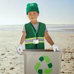 4 Pcs Garbage Truck Costume Accessories Waste Management Dress up Vest Hat Gloves ID Card for Halloween Party Garbage Day Dress up