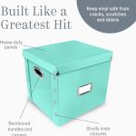 Snap-N-Store Vinyl Record Storage Box - 12" - 1 Pack- Crate Holds up to 75 Vinyl Albums - Mint