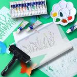 Reusable Gel Printing Plate Kit- 8" X 10" Gel Plate with Acrylic Paint, Printing Paper, Stencil, Storage Box, Rubber Roller, Baren, Easy Clean Plate,DIY Printmaking for Art Card Making, Scrapbooking