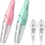 Refillable Retractable White Correction Tape, Pen Shaped White Smooth Pull Out Japanese Aesthetic Cute Correction Tape for Office Supplies, 4 PCS (ZH-67)