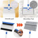 Baseboard Cleaner Tool with Handle, Wall Cleaner with Extendable Long Handle ,Door Frame Cleaning Tool Including 4 Reusable Cleaning Ps. Quick Clean Baseboard Cleaning, Ceiling and Wall.