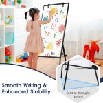 Magnetic Whiteboard Easel, 36"x24" Height justable Dry Erase Board with Stand, Large Aluminium Frame White Board for Teaching, Flipchart Standing Writing Board for Office，Home (Black)