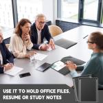 Henoyso 18 Pcs Plastic Folders with Clear Front Pockets Heavy Duty File Folders with 2 Pockets and Card Slot for Student Communication School Office Presentation Report (Black)