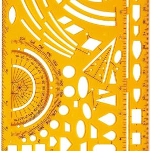 Military Template Ruler,Geometric Drawing Template,Plastic Drafting Stencils Measuring Tools for Office and School, Building Formwork, Drawings Drafting(1pcs,No.4358)