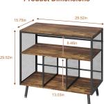 VyGrow Record Player Stand with Vinyl Storage, 3-tier Turntable Stand Holds Up to 220+ Albums, Large Record Player Table Storage Rack for Home Office