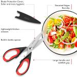iBayam 3-Pack 8.5"Kitchen Scissors All Purpose Heavy Duty with Protective Sheath, Soft Grip Comfort Handle, Dishwasher Safe Kitchen Utensils Ggets Set, Stainless Cooking Meat Poultry Food Shears