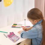 Cute Calculators, 12 Digit with LCD Display for Teachers Student Basic Office, Calculator for School, Mini Cartoon Handheld Calculator 5.9×2.6 inch