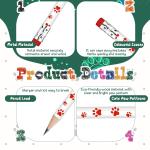 100 Pcs Paw Print Pencils Paw Kids Patrol Pencils Wooden Writing Novelty with Erasers Doggy Party Favors Prizes School Supplies for Kids, 8 Colors