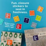 Lunchskins Compostable Sandwich Bags – 50 Count | Avoco Design | Eco-Friendly Food Storage Bags Me from Unbleached Kraft Paper with Recyclable Resealable Stickers