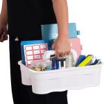 Matthew 3 Pack Large Plastic Tote Tool & Deluxe Supply Cleaning Cdy w/Handle Portable Shower Basket Storage Cdy for Cleaning,Take-Out Drink,Bathrooms - Black&Gray&White