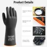 ThxToms Heavy Duty Latex Gloves,Long Rubber Gloves, Chemical Resistant Gloves,Puncture Resistant, Resist Acid,Oil,Alkali, Waterproof for Industrial Cleaning, Medical, Gardening,14", 1 Pair