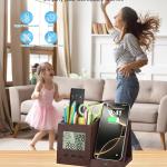 Multifunctional Pen Holder and Organizer for Desk with Wireless Charger, Digital Indoor Thermometer and Humidity Gauge, Home Office Organizers and Storage (Battery Included)