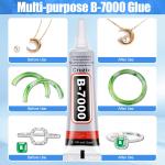 B-7000 Glue Clear for Rhinestone Crafts, Jewelry and Be hesive B7000 Semi Fluid High Viscosity Glues for Clothes Shoes Fabric Cell Phones Screen Repair Metal Stone Nail Art Glass (4x15 ml/0.5 oz)