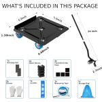 Heavy Duty Furniture Dolly 360° Rotating 5 Wheels, Alloy Steel 3000 lbs Lo Capacity Furniture Movers with Measuring Tape & Leveler