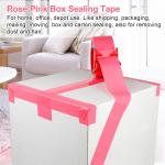 BOMEI PACK Rose Pink Packing Tape with Dispenser, 2.4 Mil 1.88 Inch x 60 Yards, 6 Refills Rolls Color Pink Box Tape for Moving, Shipping and Packaging